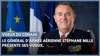 Vœux du général Stéphane Mille chef détatmajor de larmée de lAir et de lEspace [upl. by Semyaj439]