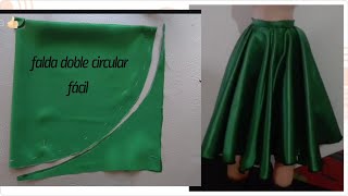 ☂️falda doble circular tutorial completo corte y costuramanera fácil y sencillaplato paraguas☂️ [upl. by Birch]