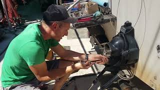 Mercruiser ALPHA lower shift cable replacement Part 4 Installing the the new cable and bellows [upl. by Navarro]