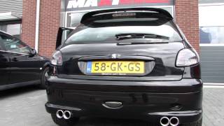 Peugeot 206 GTI duplex exhaust uitlaat sportuitlaat by MAXIPERFORMANCE NL [upl. by Ecidnak]