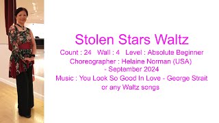 Stolen Stars Waltz Line Dance Teach amp Demo [upl. by Ahseenak]