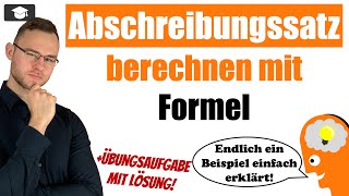 Abschreibungssatz berechnen Formel linear in Prozent [upl. by Ahsekad]