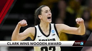 Caitlin Clark wins Wooden Award [upl. by Damick395]