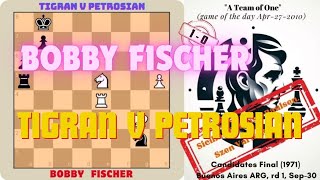 Robert James Fischer vs Tigran V Petrosian  Sicilian Defense Paulsen Szen Variation B44 [upl. by Norbel]