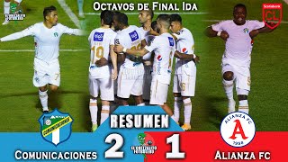 Comunicaciones 2 vs Alianza 1 RESUMEN Y GOLES Octavos de Final Ida Liga Concacaf 2021 [upl. by Egiarc]