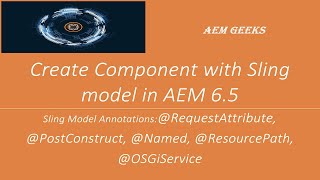 AEM Tutorial 12  Sling Model 3  Create Component with Sling Model in AEM 65 [upl. by Damales]