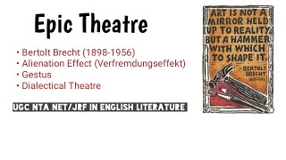 Epic Theatre  Bertolt Brecht  UGC NTA NETJRF in English epictheatre ugcnet englishliterature [upl. by Elleb]