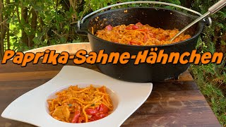 PaprikaSahne Hähnchen aus dem Dutch Oven  All in One Pot Gericht [upl. by Hallett718]