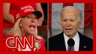 See Bidens response to Marjorie Taylor Greene interrupting speech [upl. by Llib]