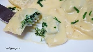 RAVIOLIS CASEROS🍝 DE ESPINACAS Y🧀 RICOTTA Sin máquina [upl. by Adnahsam]