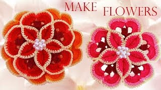 Como tejer las flores mas lindas fácil y rápido  How to make beautiful flowers easy knitting gift [upl. by Eenolem]