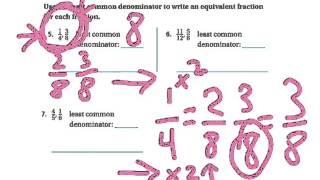 54 least common denominator equivalent fractions [upl. by Anawik677]