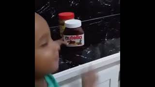 Kid spells Nutella and says peanut butter kid spells Nutella kid spelling nutella [upl. by Stinky]