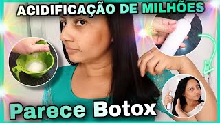 MELHOR ACIDIFICAÇÃO CAPILAR QUE JÁ FIZ NA VIDA  Parece Botox [upl. by Anital]