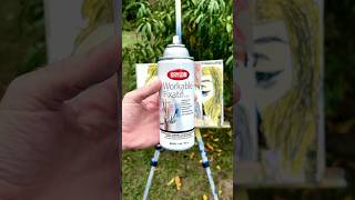 Spraying KrylonBrand Workable Fixatif Art Talk No1 [upl. by Ardnossac]