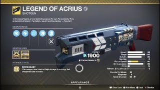 Legend of Acrius Exotic Weapon amp Catalyst – Destiny 2 [upl. by Dahsar]