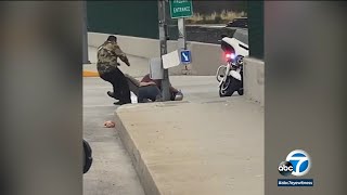 Good Samaritan saves CHP officer trapped in headlock [upl. by Endor]