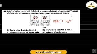 X3Y2 i5 when reacted with A2B3 i5 in aqueous solution gives brown colour These are separated [upl. by Ynitsed]