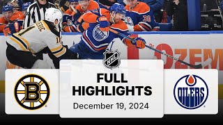 NHL Highlights  Bruins vs Oilers  December 19 2024 [upl. by Jael]