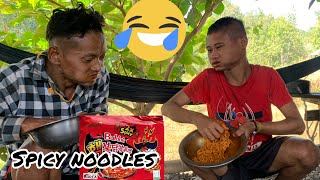 1 January 2023 Doh Pu and Di Win eat spicy noodle  So funny [upl. by Anerehs]