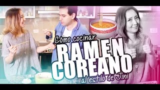 Ñam Ñam ¡Ramen Coreano o Ramyeon al estilo Jini  JiniChannel [upl. by Okoy350]