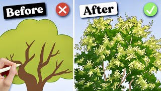 EASY METHOD for Drawing Trees in Procreate 🌳 [upl. by Matusow917]