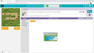 L223 Codeorg  Express2021  Lesson 21 Functions with Harvester  level 3 [upl. by Leinehtan]