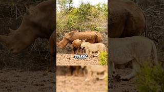 León vs rinoceronte 🦏🦁 animales animalsalvaje animals mundoanimal wildlife datoscuriosos lion [upl. by Bartley]