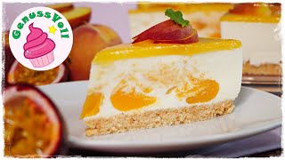 🌴 Der wahr gewordene Sommertraum 😋👌 PFIRSICH MARACUJA TORTE mit Maracuja Joghurt Mousse [upl. by Otrebogad]