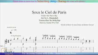 For Acoustic Guitar with TABs  Sous le Ciel de Paris [upl. by Ferino531]