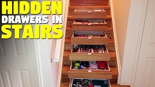 Hidden Drawers In Stairs  Best under stairs storage solutions [upl. by Etak]