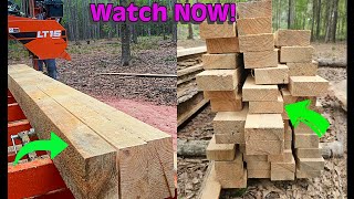 WoodMizer Action  Sawmilling Logs Into Lumber [upl. by Pasahow]