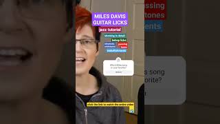 MILES DAVIS GUITAR LICKS  Jazz Tutorial shorts [upl. by Nalloh]