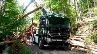 Holztransport 2014 mit Mercedes Benz Actros [upl. by Assedo]