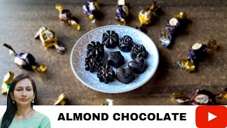 Chocolate coated almonds  Almond chocolate  How to mske chocolate at home Almond Chocolate recipe [upl. by Calia]