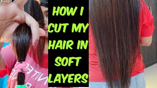 1st Step DIY Soft Layer Cut At Home \Long layers haircut at home Arti kashyap [upl. by Eiryt]