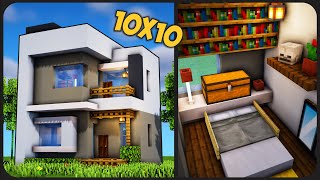 Cara Membuat Rumah Modern Kecil amp Simple 10x10   Minecraft Modern Pt76 [upl. by Caia]