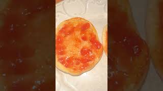 Toasted bay’s english muffins with strawberry jam food englishmuffins strawberryjambreakfast [upl. by Uuge475]