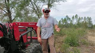 Mahindra 4540 4wd clearing rows [upl. by Jarv241]