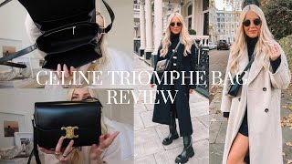 CELINE MEDIUM TRIOMPHE BAG REVIEW [upl. by Sebbie]