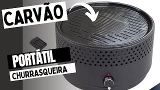 CHURRASQUEIRA A CARVÃO PORTÁTIL COM VENTILADOR  NELL GBPC1 PR COM ASSADEIRA [upl. by Anirtal]