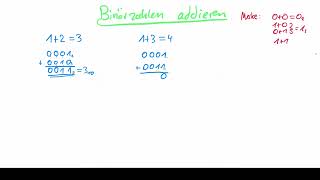 Informatik  Codierung  Binärzahlen addieren [upl. by Aroled118]