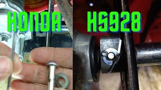 Honda HS928 WAS snow blower auger shear pin replacement [upl. by Justinian255]