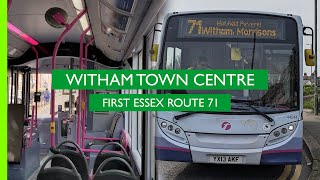 Witham Town Centre  First Essex 71  Realtime [upl. by Tiffie]