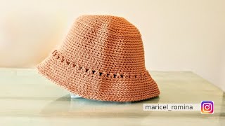 Sombrero Unisex facil crochet paso a paso hat easy  chapéu crochê  gorro ganchillo bucket DIY [upl. by Josiah]