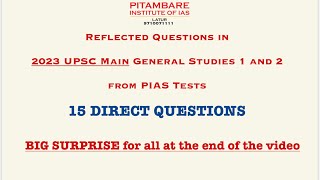 15 Questions Repeated in UPSC CSE Main Exam GS 1 amp GS 2  Pitambare Institute of IAS [upl. by Laenaj]