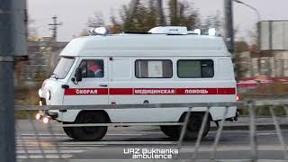 Russian ambulance  UAZ Bukhanka with siren PHASER [upl. by Hcurab]