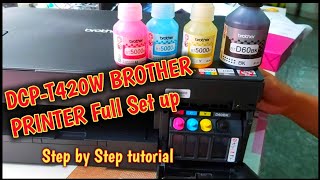 Brother DCPT420w printer unboxing and setup  installation [upl. by Marquardt]