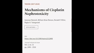 Mechanisms of Cisplatin Nephrotoxicity  RTCLTV [upl. by Vittorio]