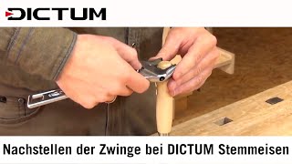 Nachstellen der Zwinge an DICTUM Stemmeisen  Stechbeiteln  Tutorial [upl. by Broek411]